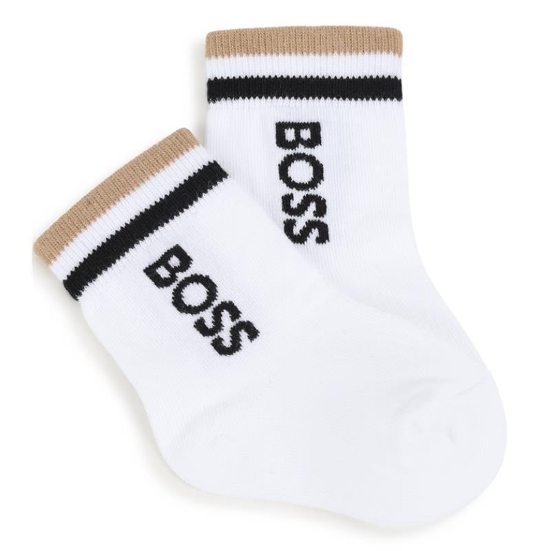 Hugo Boss Baby - 3Pk Socks White & Beige Image 4