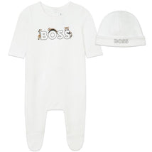 Hugo Boss Baby - Boss Boys Pyjamas & Bonnet, White Image 1