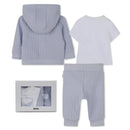 Hugo Boss Baby - Boy Cardigan, Trousers & T-Shirt Set, Pale Blue Image 3