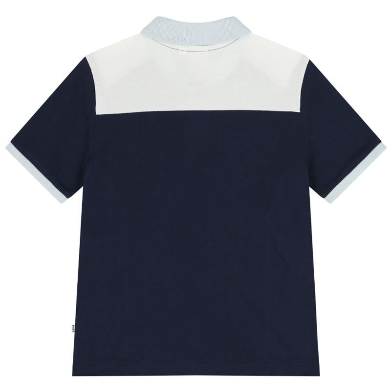 Hugo Boss Baby - Boy Colorblock Short Sleeve Polo Navy Image 3