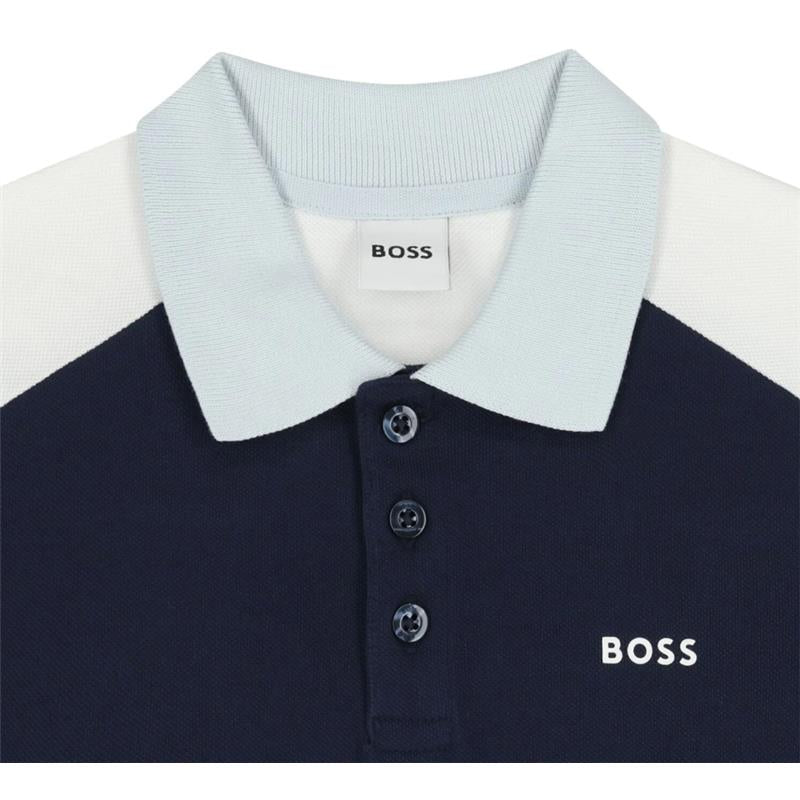 Hugo Boss Baby - Boy Colorblock Short Sleeve Polo Navy Image 4