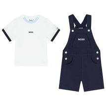 Hugo Boss Baby - Boy Dungarees & T-Shirt, Navy And White Image 1