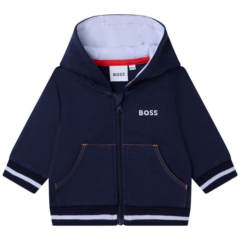 Hugo Boss Baby - Boy Hooded Cardigan, Navy Image 1