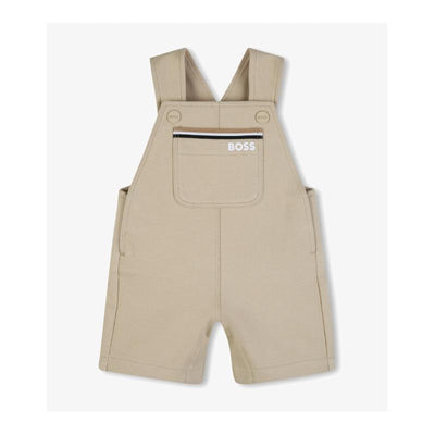 Hugo Boss Baby - Boy Infant Cotton Shortalls, Stone Image 1