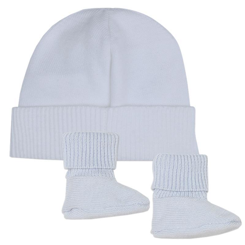 Hugo Boss Baby - Boy Knit Hat & Footie Set, Blue Image 2