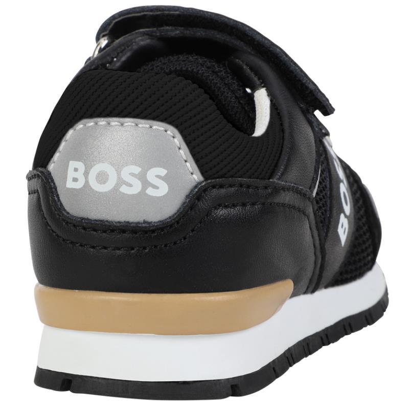 Hugo Boss Baby - Boy Leather Sneakers, Black Image 3