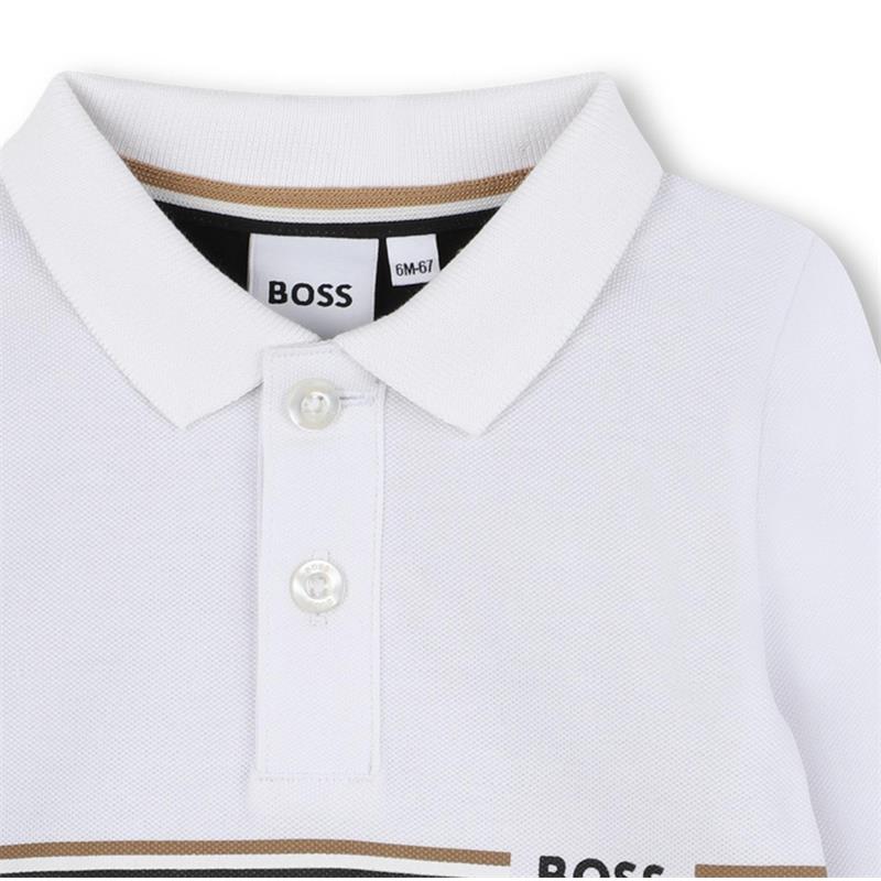 Hugo Boss Baby - Boy Long Sleeve Polo Black & White Image 2