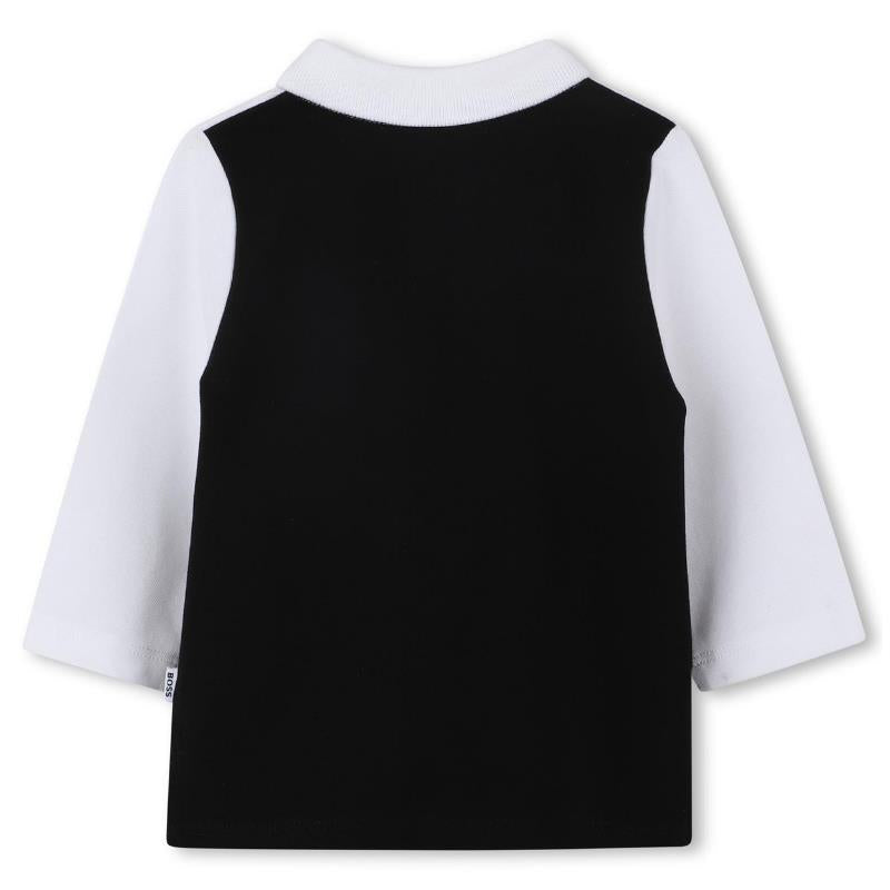 Hugo Boss Baby - Boy Long Sleeve Polo Black & White Image 3