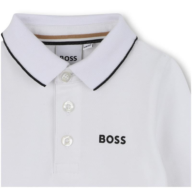 Hugo Boss Baby - Boy Long Sleeve Polo White Image 3