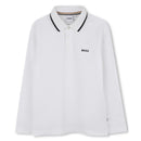 Hugo Boss Baby - Boy Long Sleeve Solid Color Polo, White  Image 1