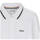 Hugo Boss Baby - Boy Long Sleeve Solid Color Polo, White  Image 3