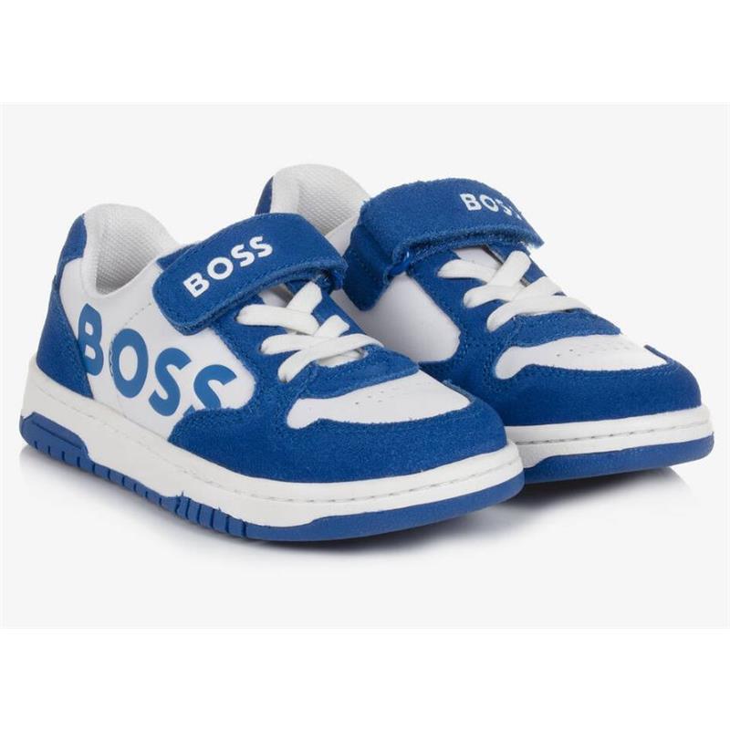 Hugo Boss Baby - Boy Mini Me Suede Sneakers, Blue Image 1