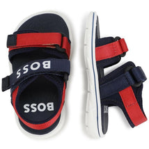 Hugo Boss Baby - Boy Navy Blue & Red Logo Sandals Image 2