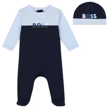 Hugo Boss - Baby Boy Pajamas & Hat Set, Navy Image 1