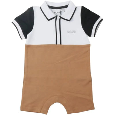 Hugo Boss Baby - Boy Polo Pique Overall Beige Image 1