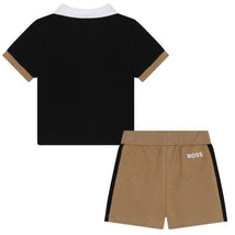 Hugo Boss Baby - Boy Polo & Shorts Set, Black And Beige Image 2
