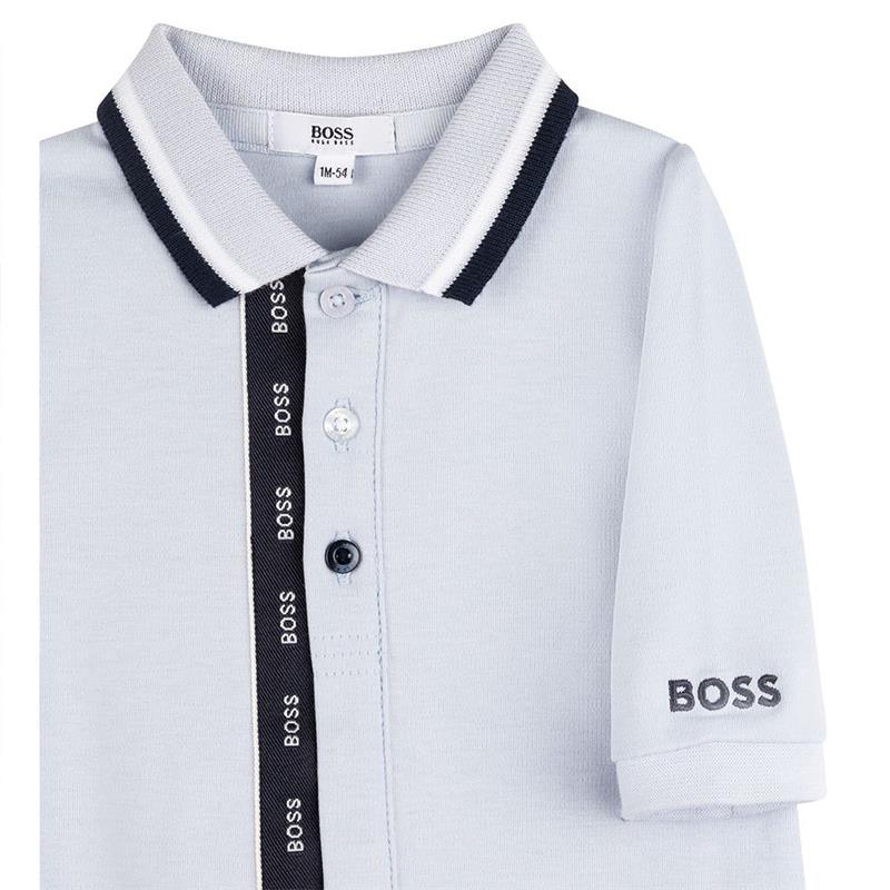 Hugo Boss Baby - Boy Pyjamas Polo Collar, Pale Blue Image 3