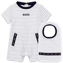 Hugo Boss - Baby Boy Short Overall & Bib, White/Blue Image 1