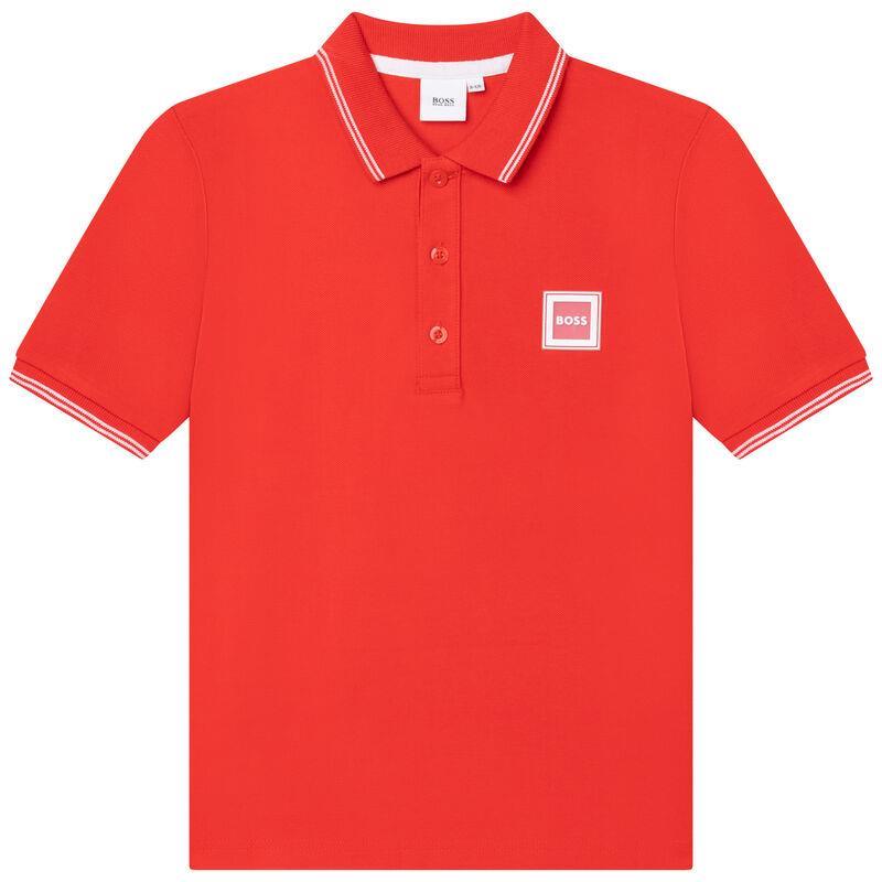 Hugo Boss - Baby Boy Short Sleeve Polo Shirt, Red Image 1