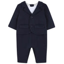 Hugo Boss Baby - Boy Suit-Style Romper, Navy Blue Image 1