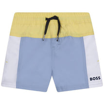 Hugo Boss Baby - Boy Swim Shorts, Pale Blue/Yellow Image 1