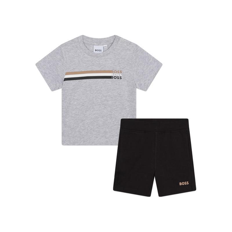 Hugo Boss Baby - Boy T-Shirt & Shorts Set, Chine Grey Image 1