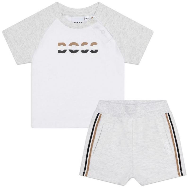 Hugo Boss Baby - Boy T-Shirt & Shorts Set, Light Gray Image 1
