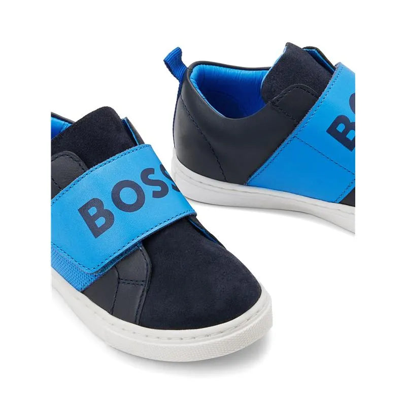 Hugo Boss Baby - Boys Navy Velcro Logo Trainers Image 3