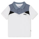 Hugo Boss Baby - Colorblock Short Sleeve Pique Polo, White/Blue Image 1