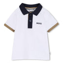 Hugo Boss Baby Cotton Polo Shirt Boss Logo White Image 1