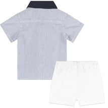 Hugo Boss Baby - Cotton Twill Shorts & Top Boy, White/Blue Image 2