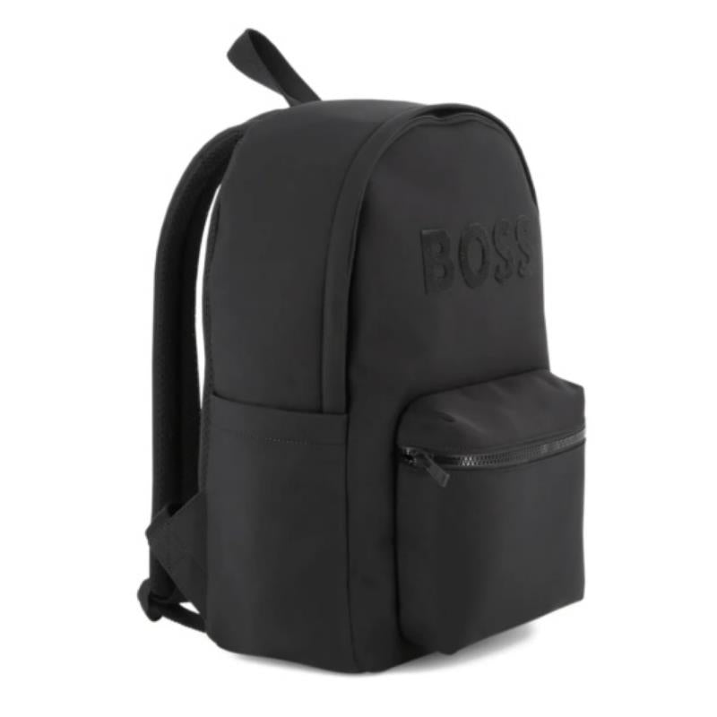 Hugo Boss Baby - Embossed Logo Backpack, Black Image 3