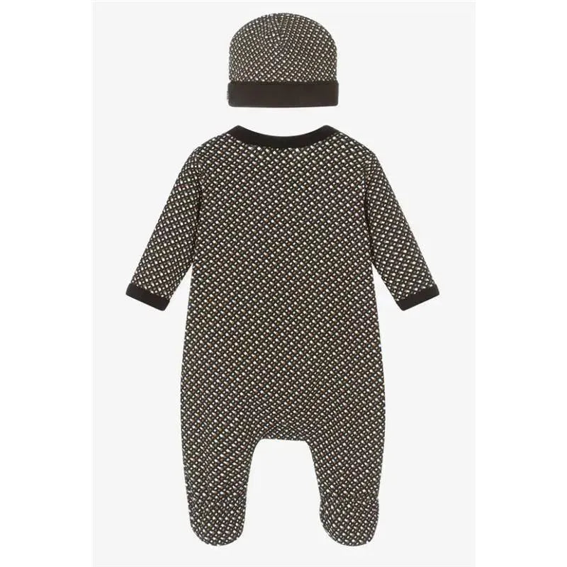 Hugo Boss Baby Footie Hat Set In Box, Black - Main Image