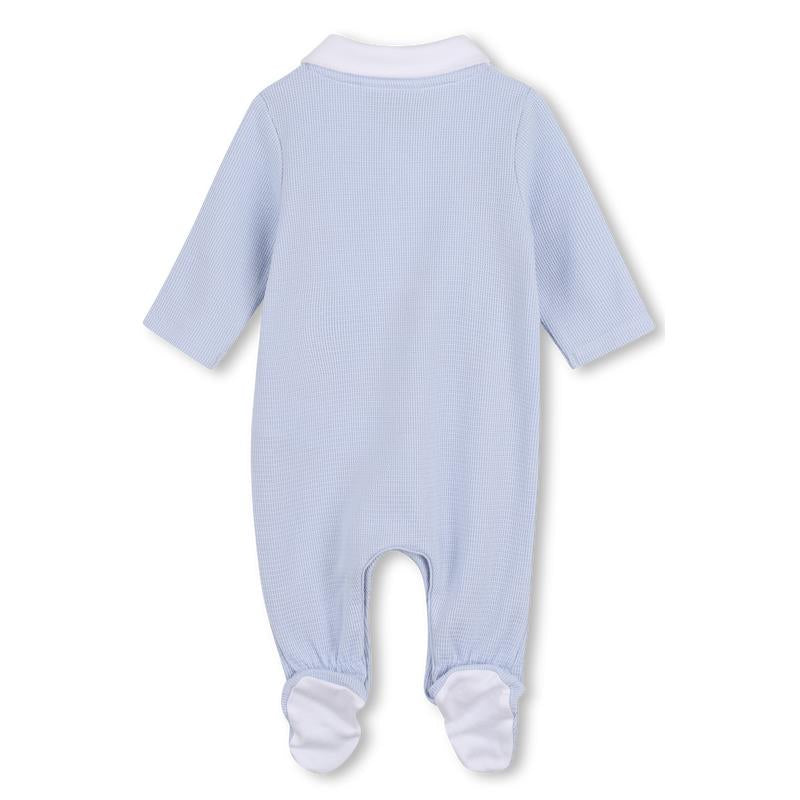 Hugo Boss Baby - Footie With Collar Detail Pale Blue Image 2