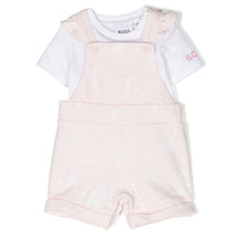 Hugo Boss Baby - Girl Cotton Dungarees Set, Pink Pale Image 1
