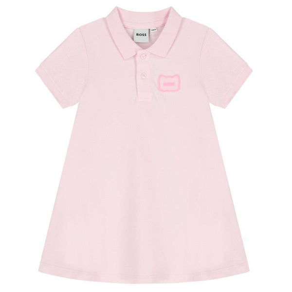 strapless open back dress Boss J53084 Short Sleeve Dress Pink 18 Months Girl