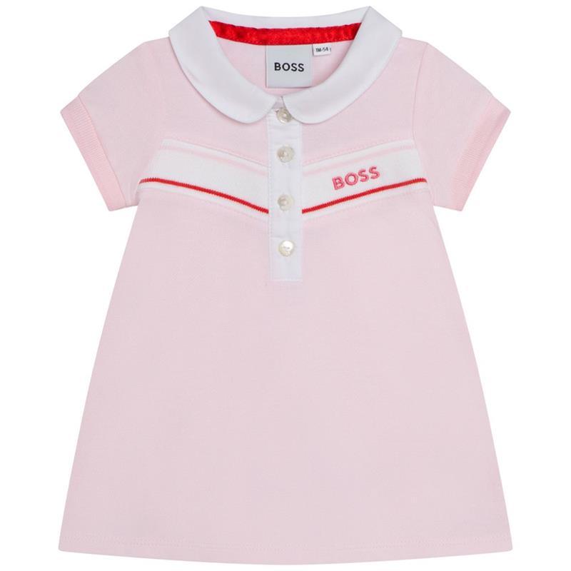 Hugo Boss Baby - Girl Short Sleeve Polo Dress, Pink Pale Image 1