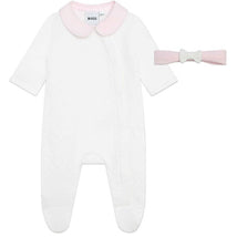 Hugo Boss Baby - Girl Sleepsuit And Headband Set, Off White Image 1