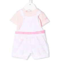 Hugo Boss - Baby Girl Tee-Shirt & Short Overalls Set, White/Pink Image 1
