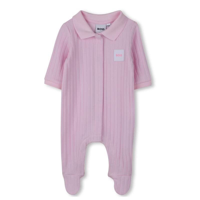 Hugo Boss Baby - Girls Footie Hat And Bib In Gift Box, Light Pink Image 3