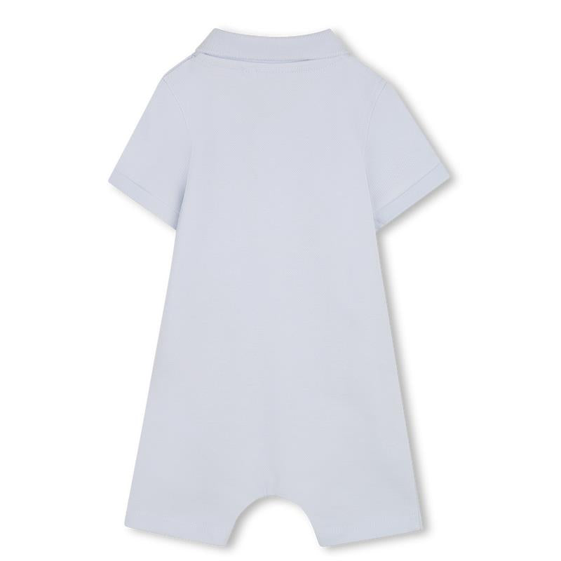Hugo Boss Baby - Infant Short Seeve Polo Romper W Rubber Red Panda Patch Pale Blue Image 2