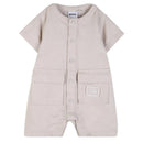 Hugo Boss Baby Infant Short Sleeve Linen Romper, Ivory Image 1