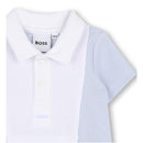 Hugo Boss Baby - Infant Short Sleeve Waffle Romper, Pale Blue Image 3