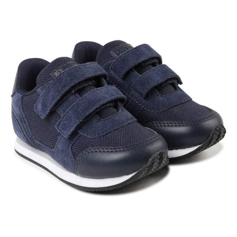 Hugo Boss Baby Leather & Suede Sneakers, Bright Blue Image 1
