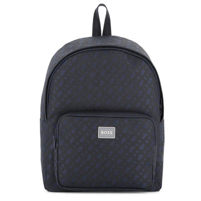 Hugo Boss Baby - Logo-Patch Rucksack Backpack, Navy Image 1
