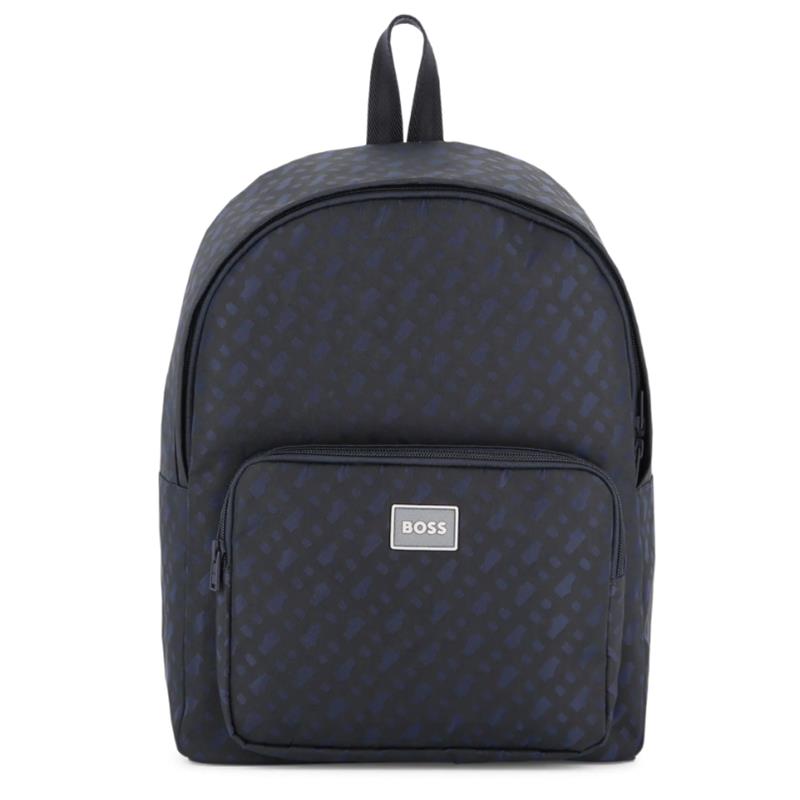 Hugo Boss Baby - Logo-Patch Rucksack Backpack, Navy Image 1