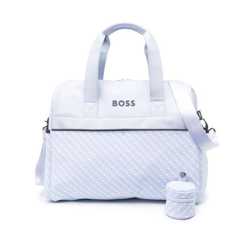 Hugo Boss Baby - Logo-Patch Zipped Changing Bag, Pale Blue Image 1