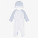 Hugo Boss Baby - Long Sleeve Stripped Footie & Hat, Pale Blue Image 2