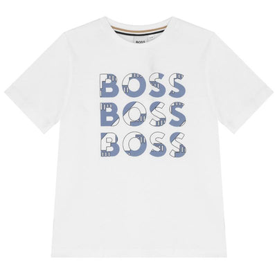 Hugo Boss Baby - Long Sleeve Tee Multi Logo Printed, White Image 1