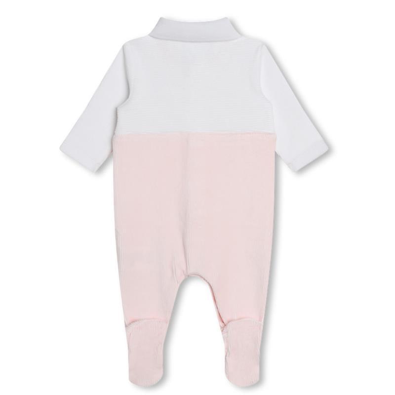 Hugo Boss Baby - Polo Footie Girl, White And Light Pink Image 2